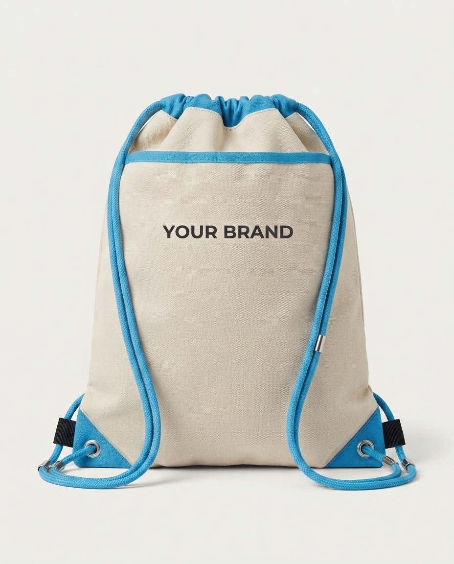 A drawstring backpack cinch bag