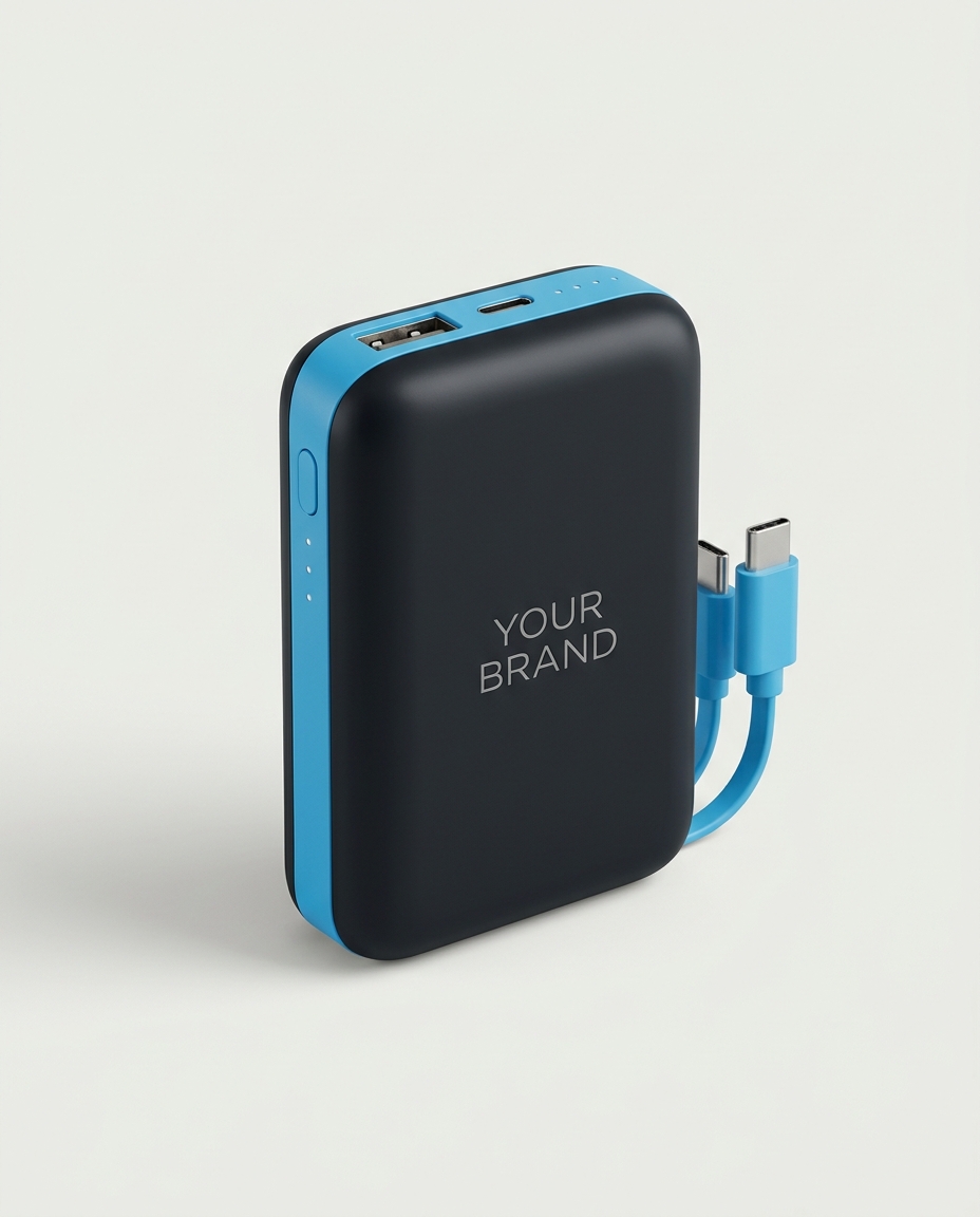 A compact portable power bank charger