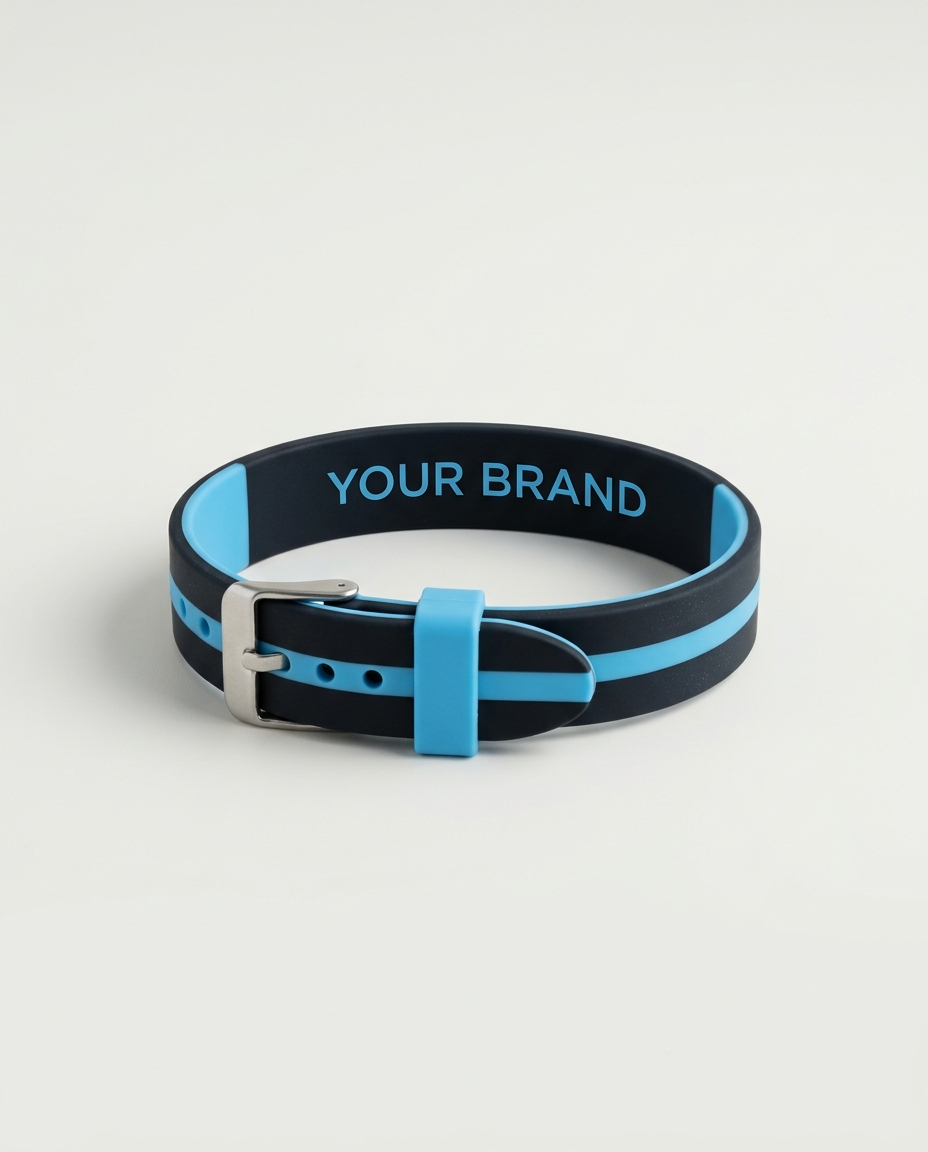 A silicone wristband